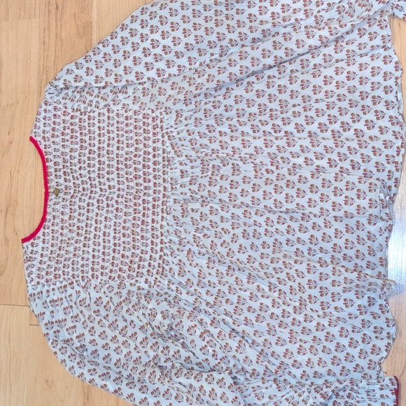 Antik Batik Patterned Blouse - White and Red - Picture 3 of 3